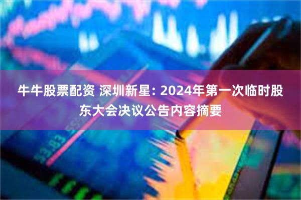 牛牛股票配资 深圳新星: 2024年第一次临时股东大会决议公告内容摘要